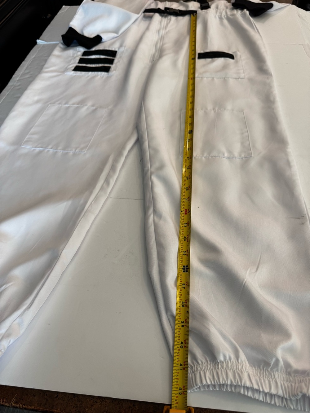 Spirit NASA Astronaut Costume, White Jumpsuit w/ Black Trim & Patches - Picture 14 of 16
